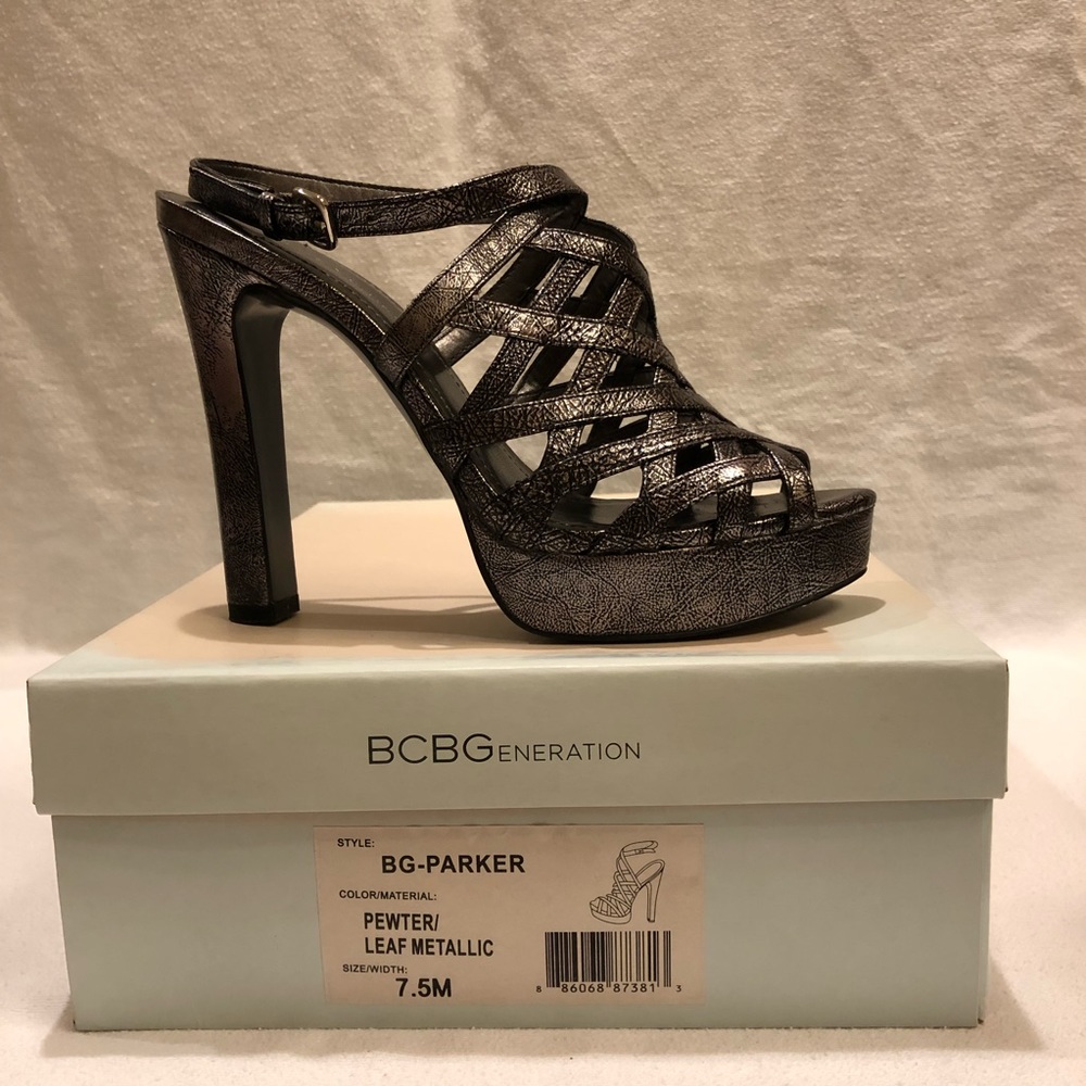 BCBGeneration Parker Metallic Heels Size 7.5
